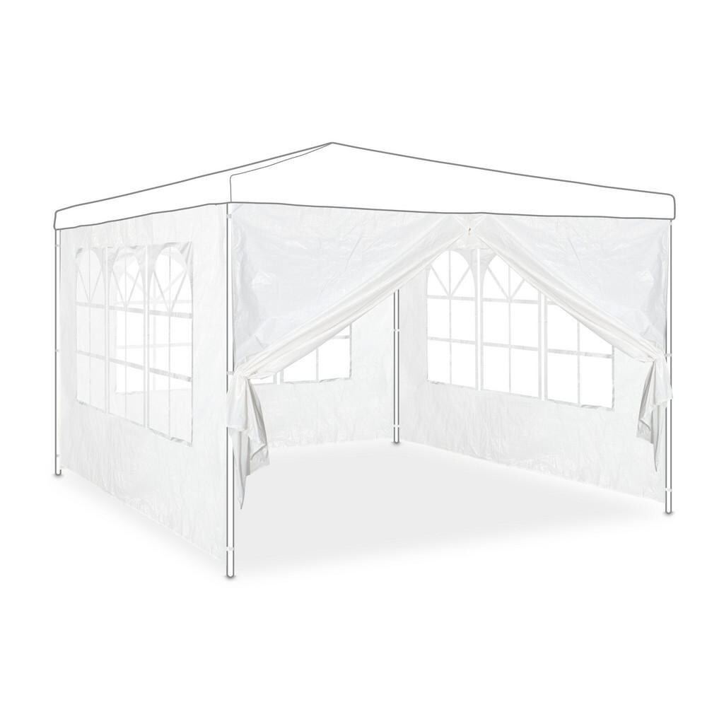 Relaxdays BOČNICA Biela 4-dielny-Set zips 2x3 m