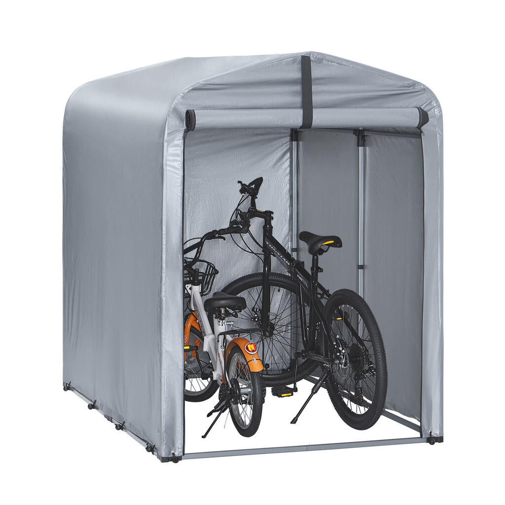 SoBuy BICYKLOVÝ prístrešok s 1 dverami Sivá 176x120x163cm Funkčný