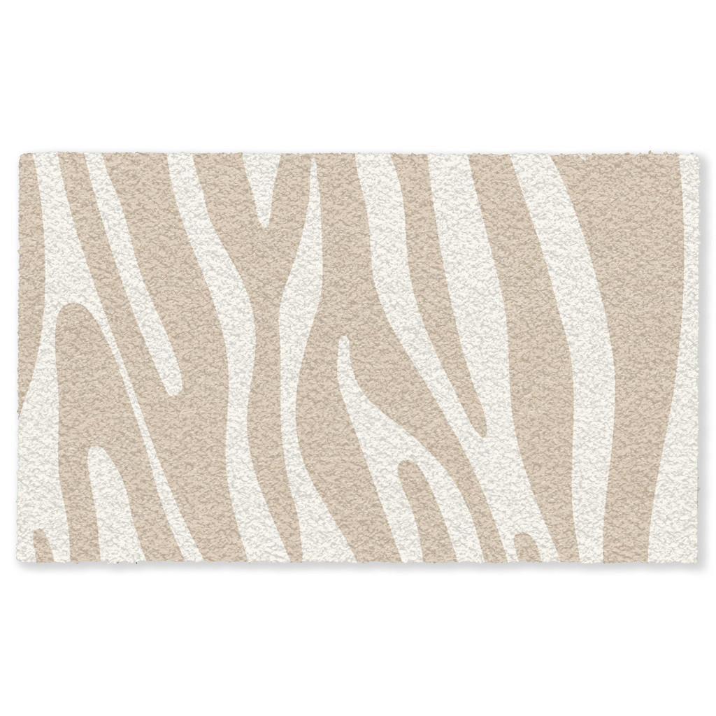 MuchoWow ROHOŽKA Zebra print - Béžová - Biela - Zvieracia potlač 150x90 cm