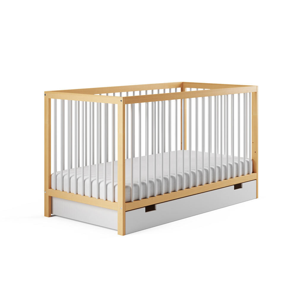Kids Collective DETSKÁ POSTEĽ so zásuvkou 60x120 cm v prírodnej bielej farbe