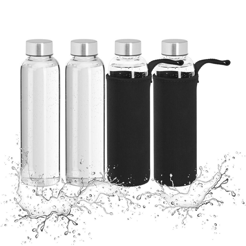 Relaxdays FĽAŠA Transparentná 4-ks-set 500 ml