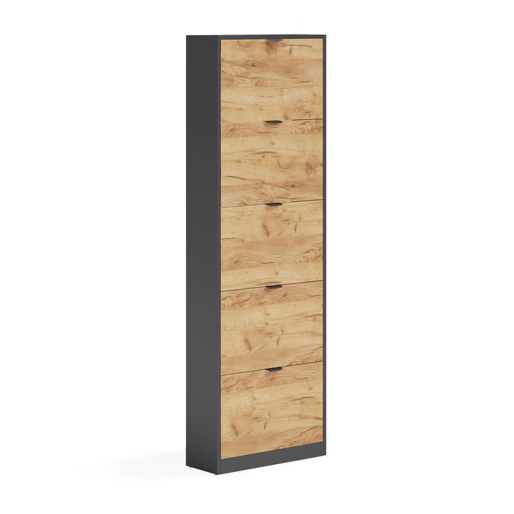 Vicco SKLÁPAČ TOPÁNOK Gizmo, Dub Goldkraft/antracitová, 59 x 181.1 cm s 5 priehradkami