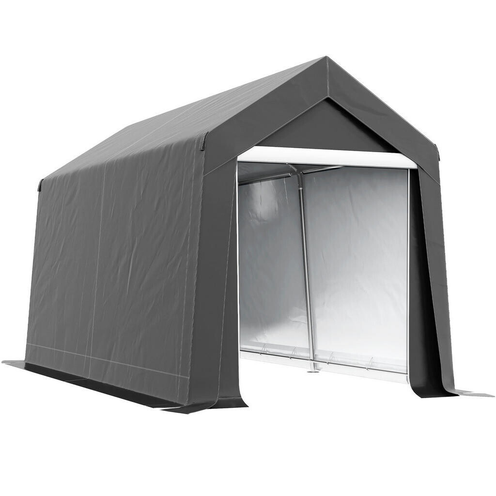Modfu GARÁŽOVÝ stan z ocele 360x210x235 cm tmavosivý s UV ochranou, zipsovým vstupom a odolnou konštrukciou
