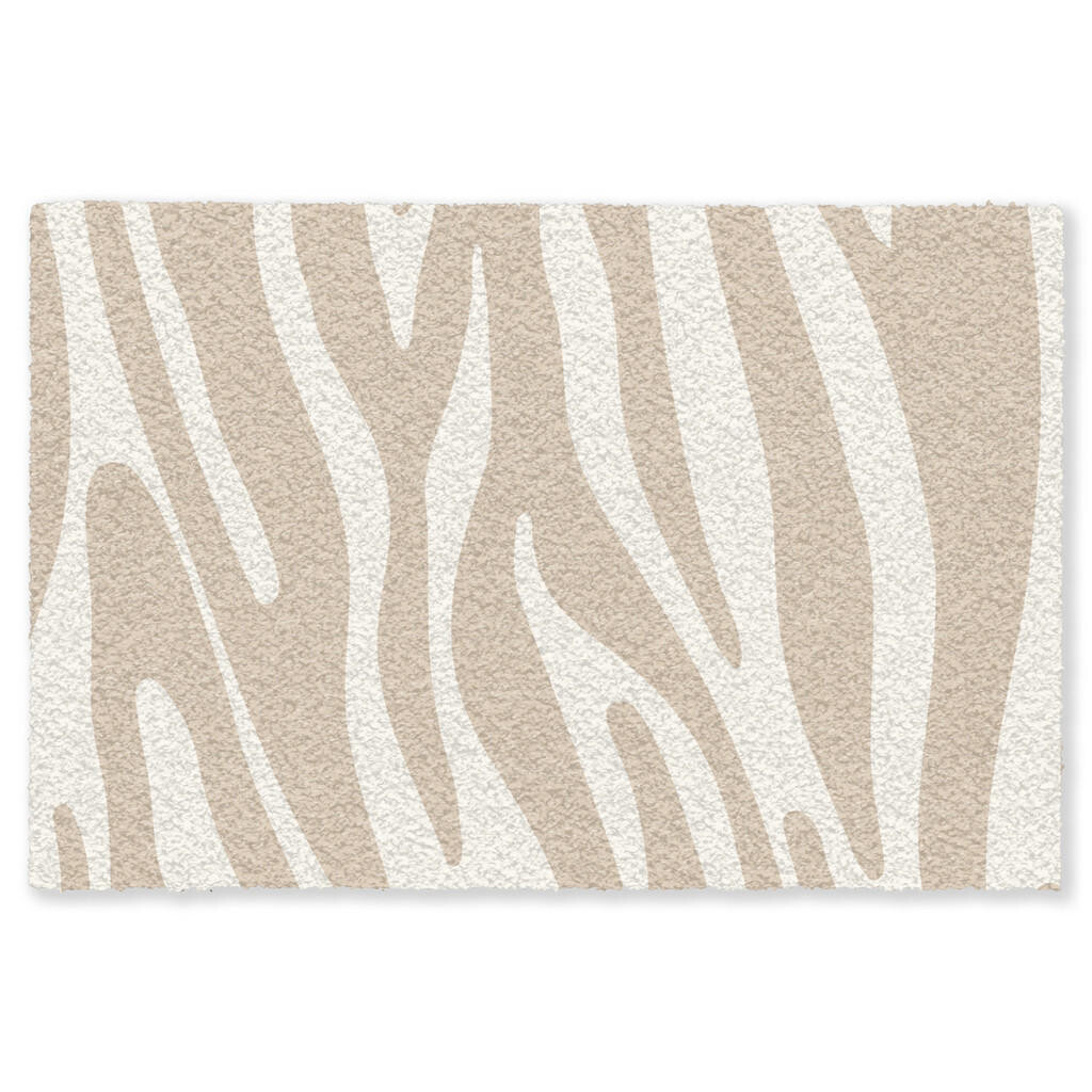 MuchoWow ROHOŽKA Zebra print - Béžová - Biela - Zvieracia potlač 120x80 cm