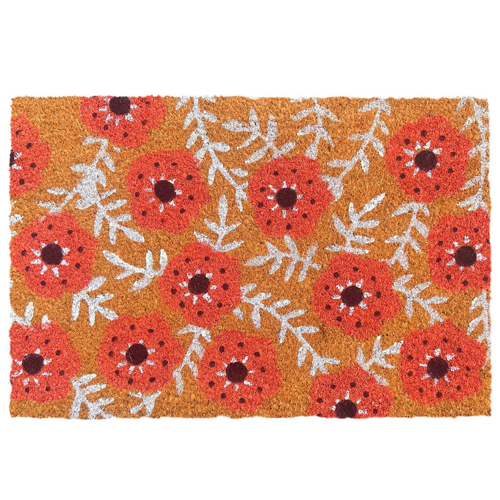 Relaxdays ROHOŽKA Prírodná kokos protišmyková rastlinný motív 60x40 cm