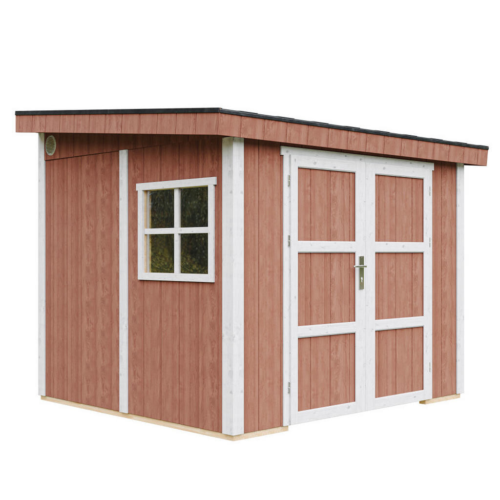 Timbela ZÁHRADNÝ domček prémiovej kvality 5,9 m² - V231x248x294 cm - Bez podlahy a bočnej steny - Timbela M938B-REDWOOD RED