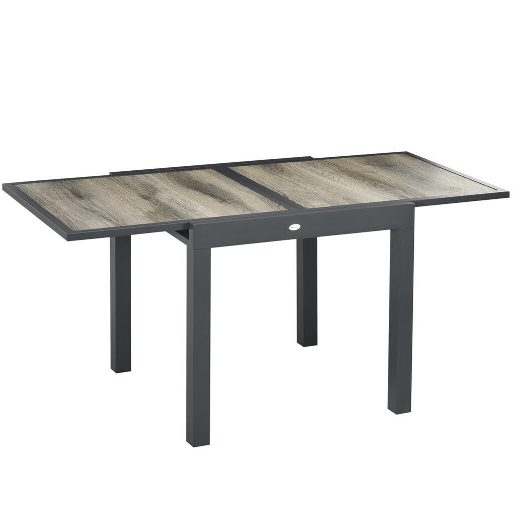OKWISH ZÁHRADNÝ jedálenský stôl 80–160/80/75 cm béžový rozkladací z hliníka