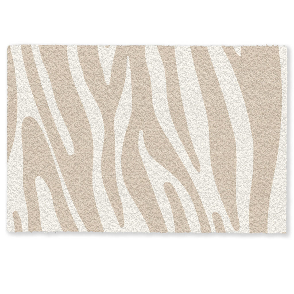 MuchoWow ROHOŽKA Zebra print - Béžová - Biela - Zvieracia potlač 60x40 cm