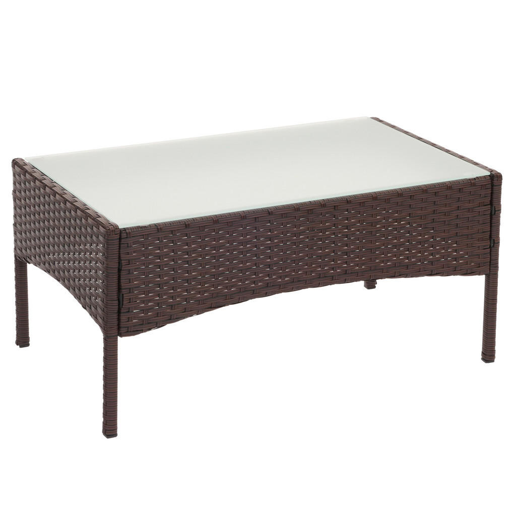MCW POLY-RATTAN ZÁHRADNÝ STÔL obdĺžnikový hnedý