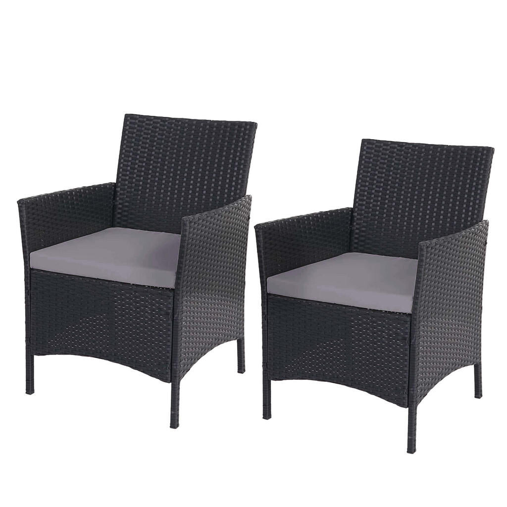 MCW POLY-RATTAN KRESLO HALDEN Antracitová farba, sada 2 ks
