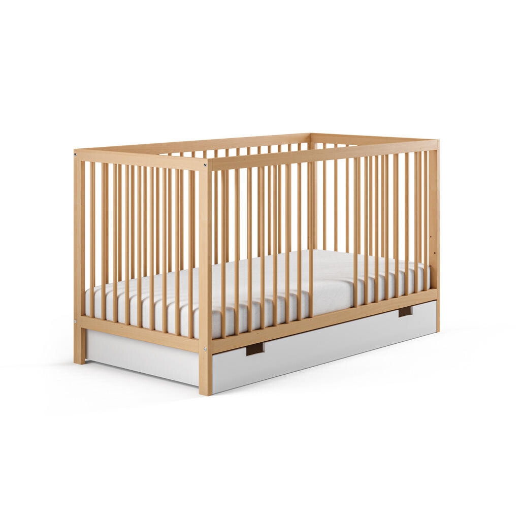 Kids Collective DETSKÁ POSTEĽ so zásuvkou a matracom 70x140 cm v prírodnej farbe