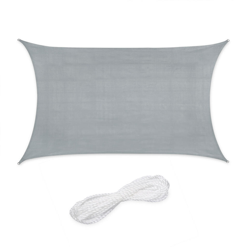 Relaxdays PLACHTA Svetlosivá slnečná HDPE UV ochrana 2x3 m