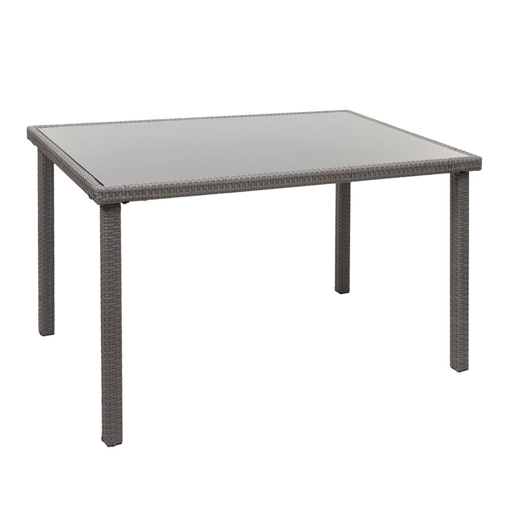 MCW POLY-RATTAN STÔL obdĺžnikový sivý