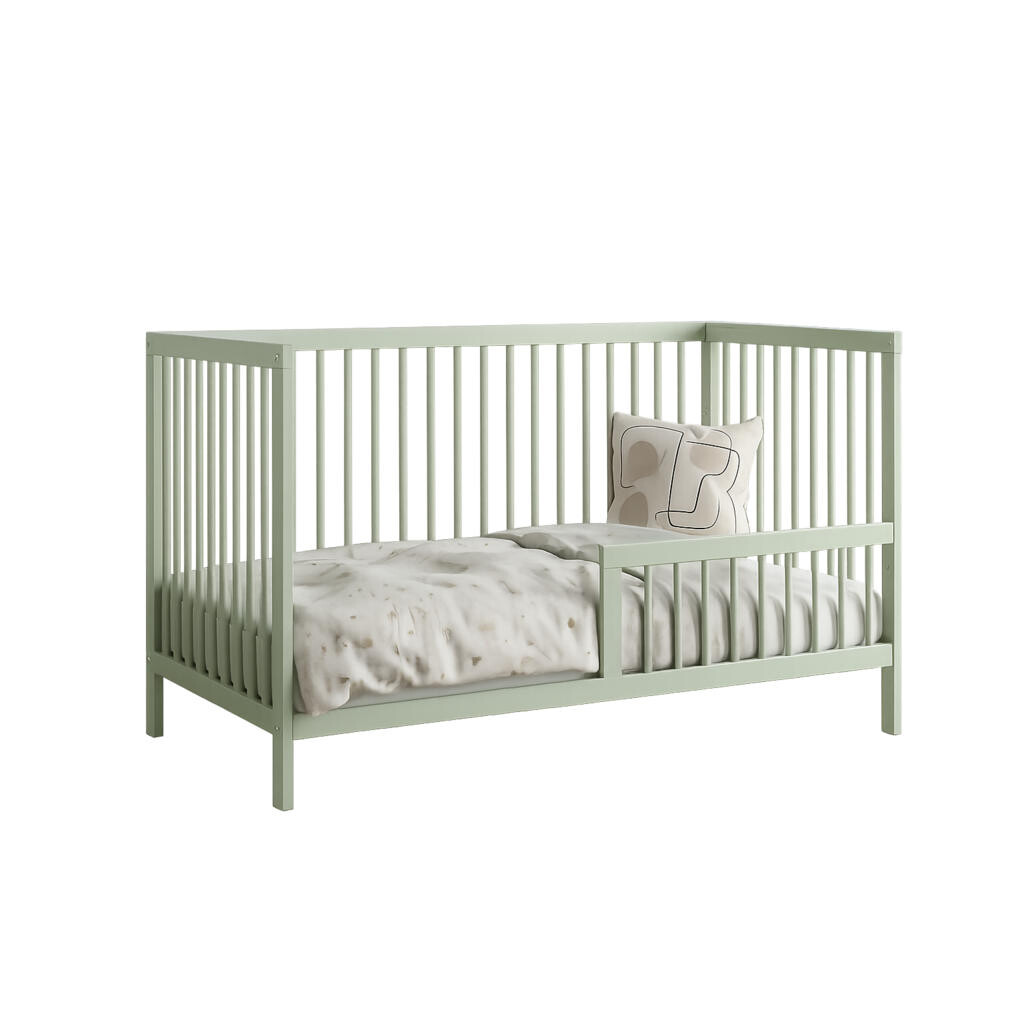 Kids Collective BABYPOSTIEĽKA s polovičnou bočnou zábranou 70x140 cm v zelenej farbe