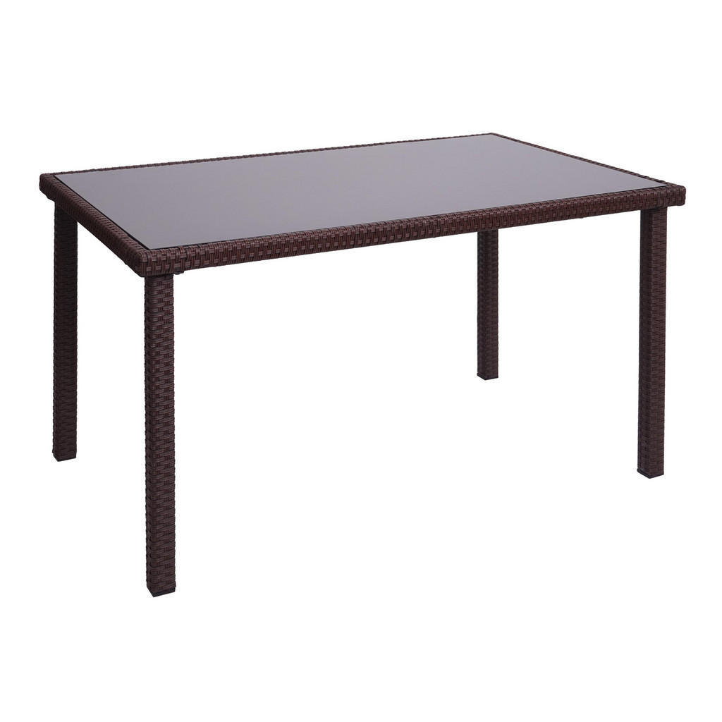 MCW POLY-RATTAN STÔL obdĺžnikový hnedý