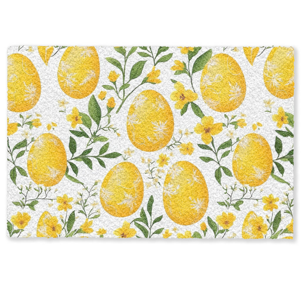 MuchoWow ROHOŽKA Kvety - Veľkonočné vajíčka - žlté 60x40 cm