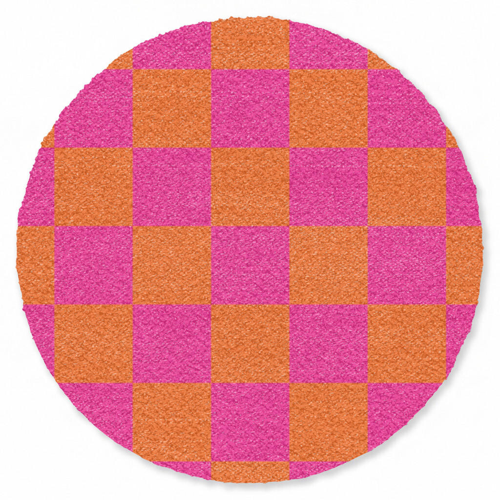 MuchoWow ROHOŽKA Šachovnicová potlač - Oranžová - Ružová - Bloky 90x90 cm