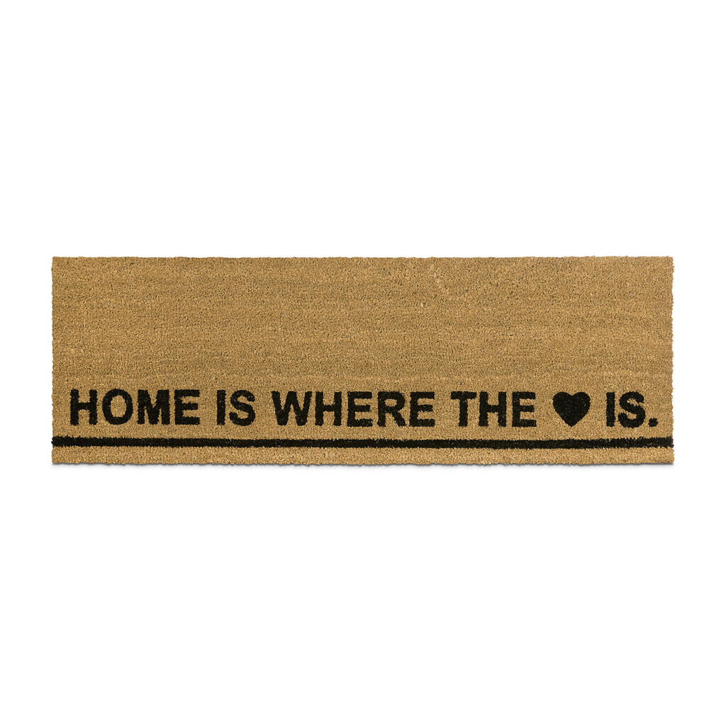Relaxdays ROHOŽKA Prírodná kokosová HOME IS WHERE THE HEART IS 120x40 cm