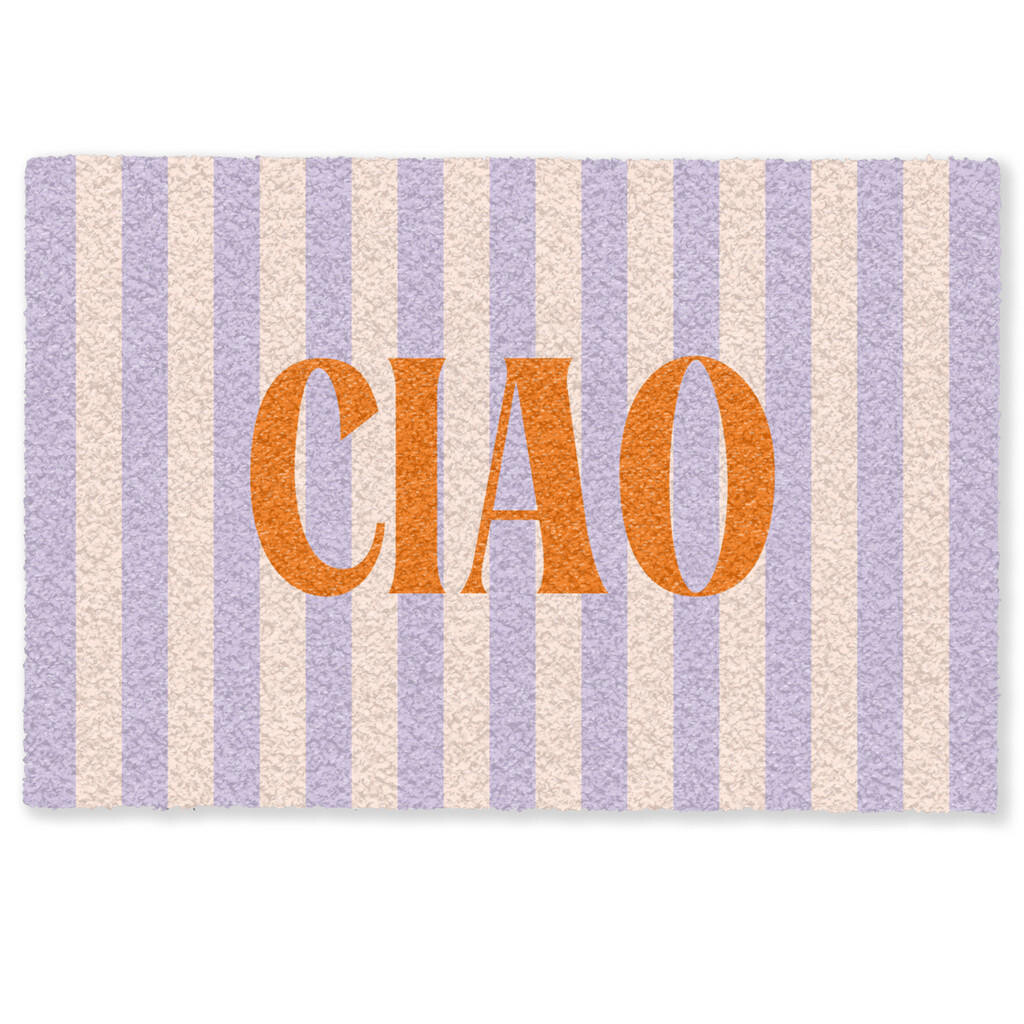 MuchoWow ROHOŽKA Ciao - Citát - Pastel - Pruhy 60x40 cm