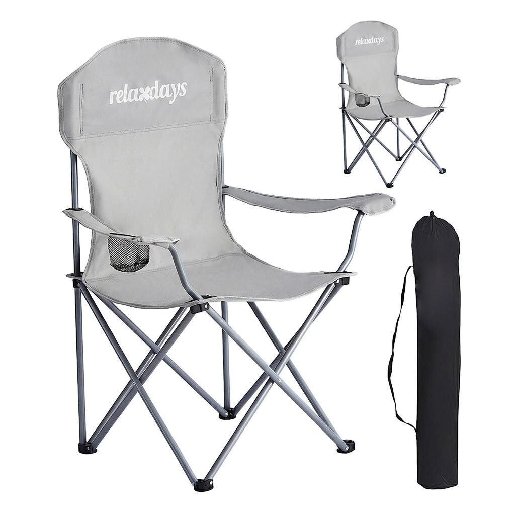 Relaxdays KRESLO Sivé 2-dielna súprava skladacie