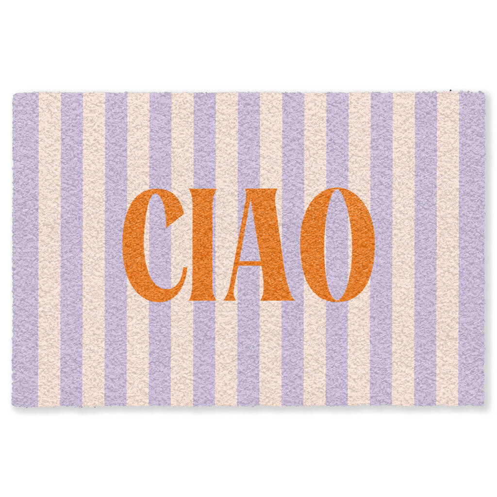 MuchoWow ROHOŽKA Ciao - Citát - Pastel - Pruhy 180x120 cm