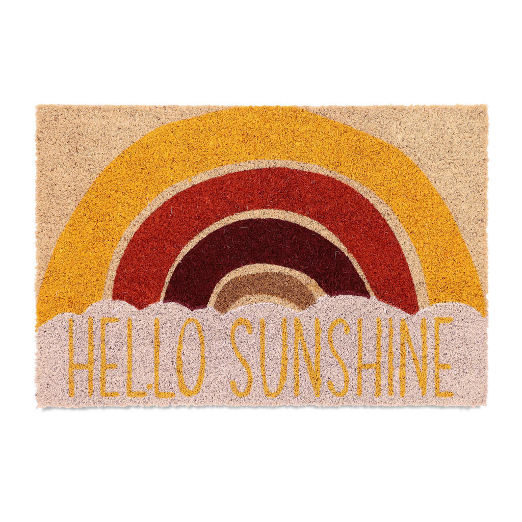 Relaxdays ROHOŽKA Viacfarebná kokosové vlákno protišmyková Hello Sunshine 60x40 cm