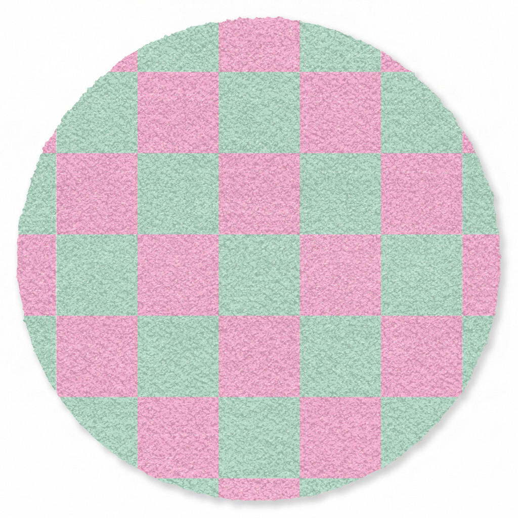 MuchoWow ROHOŽKA Šachovnicový vzor - zelená - ružová - kocky 120x120 cm