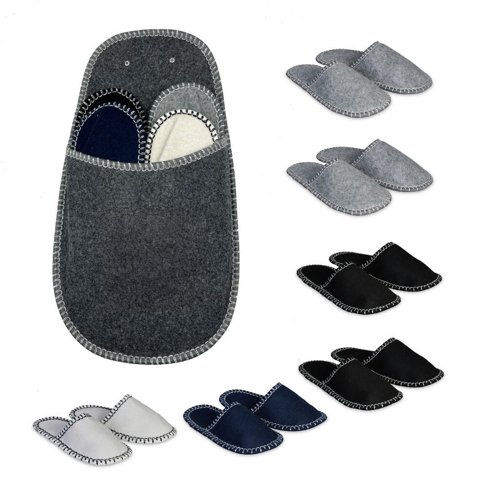 Relaxdays PAPUČE Viacfarebné filcové 6-párov-set