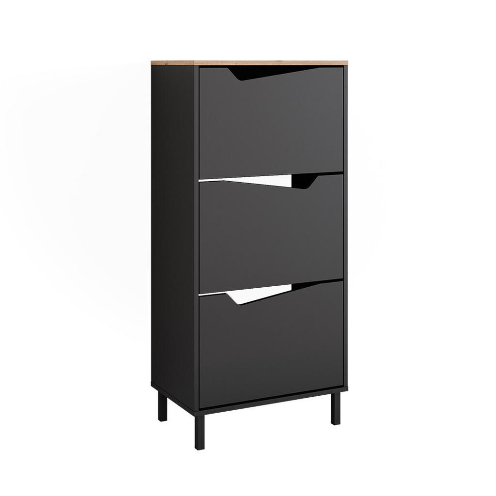 Vicco SKLÁPAČ TOPÁNOK Marelle Antracit/Artisan 60 x 129.5 cm s 3 priehradkami