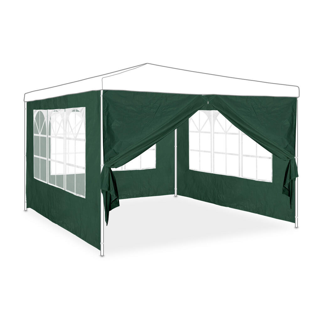 Relaxdays BOČNICA Zelená 4-dielny-set pre altánok 2x3 m