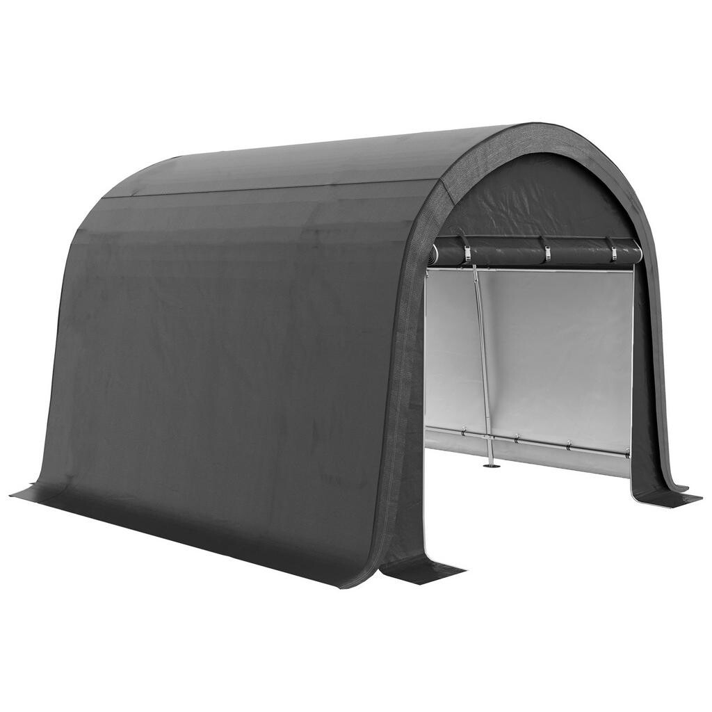 Modfu ZÁHRADNÝ skladovací stan zo ocele 300x300x235 cm sivý s UV ochranou, vodoodpudivý a s dvoma rolovacími dverami
