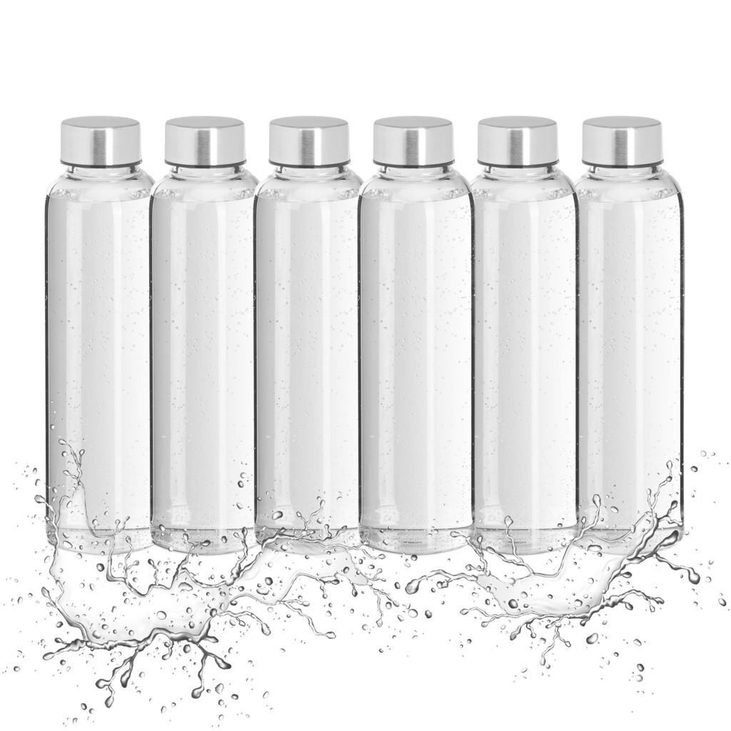 Relaxdays FĽAŠA Transparentná Čierna 500 ml 6-dielna sada