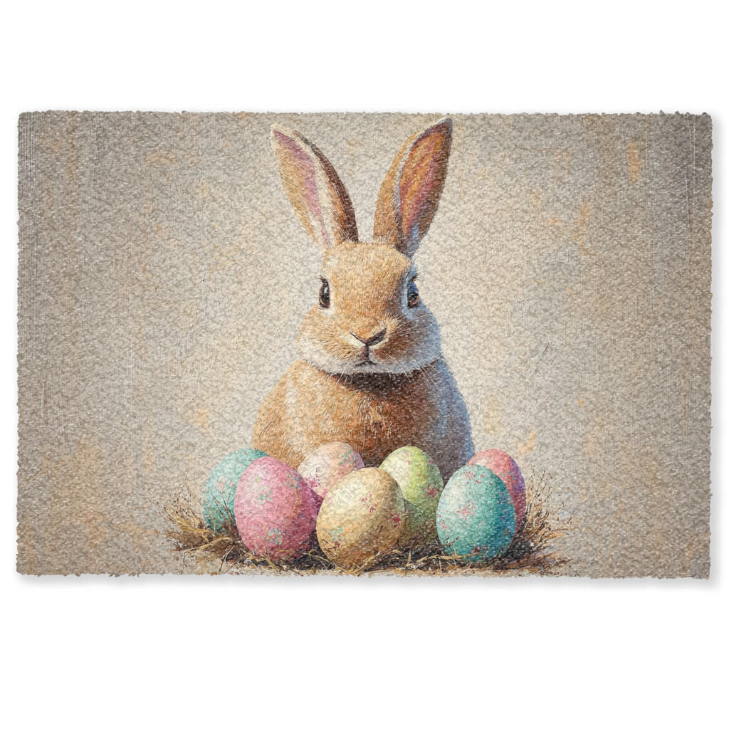 MuchoWow ROHOŽKA Veľkonočný zajačik - pastelové farby - vajíčka 60x40 cm