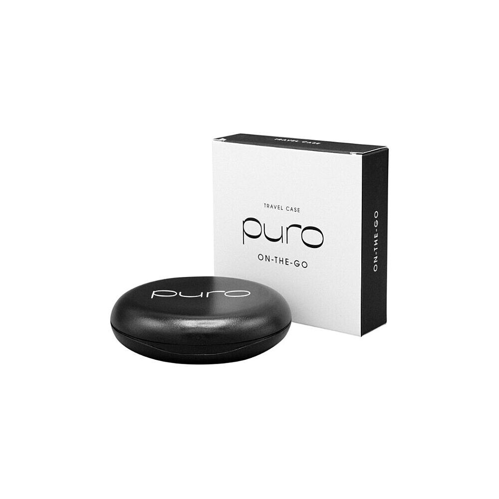 PURO On-the-go čierne cestovné puzdro na neviditeľné rovnátka 1ks