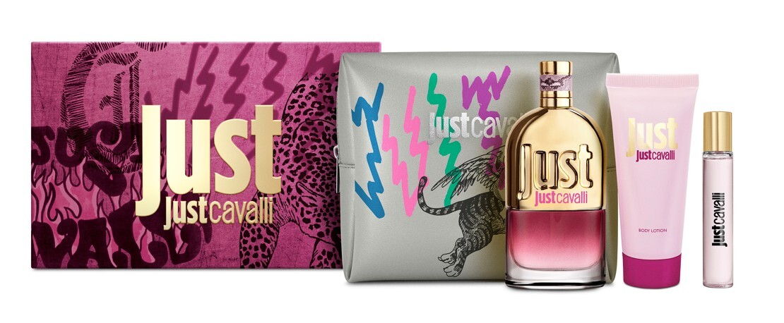 Roberto Cavalli Just Cavalli - EDT 90 ml + telové mlieko 100 ml + EDT 15 ml + kozmetická taška