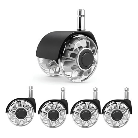MG Chair Wheels kolieska na kancelársku stoličku 5ks, strieborné