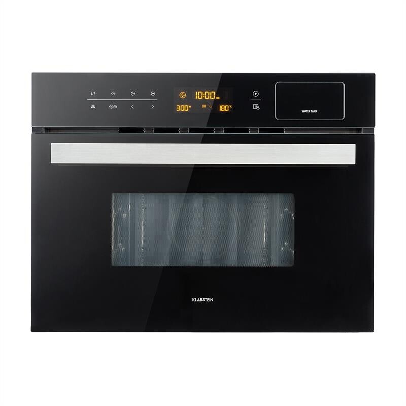 Klarstein Luminance Steam, vstavaná mikrovlnná rúra, 34 l, mikrovlnná rúra: 900 W, čierna