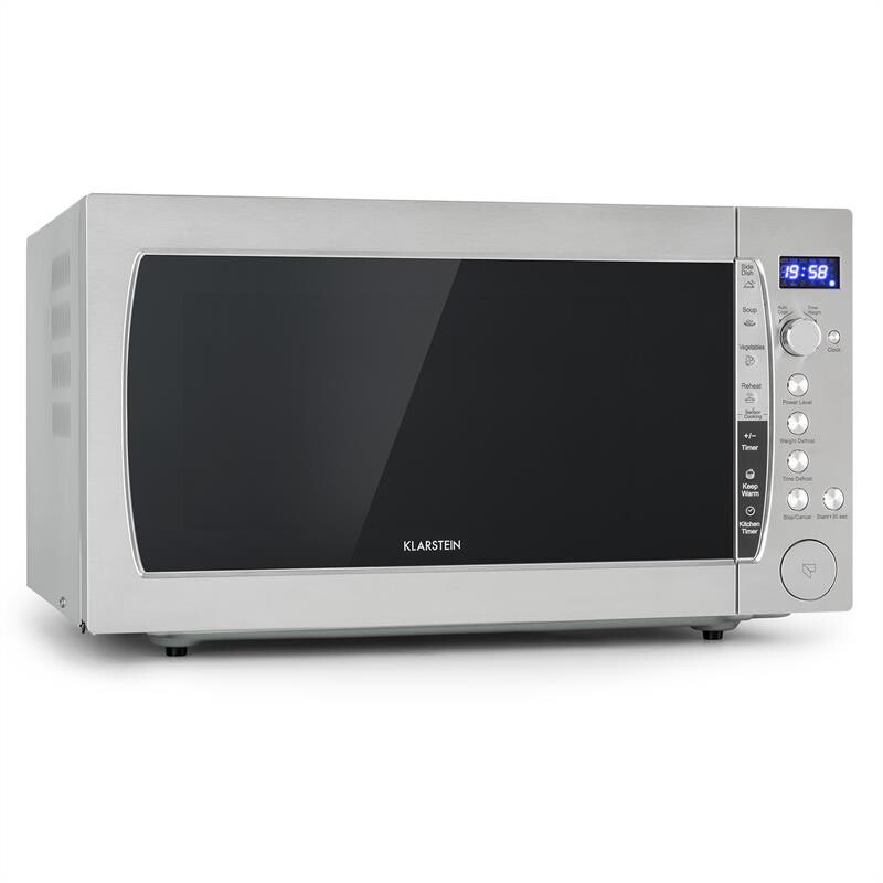 Klarstein MaxiWave, mikrovlnná rúra, 60 litrov, 1200 W, 10 výkonnostných úrovní, ušľachtilá oceľ