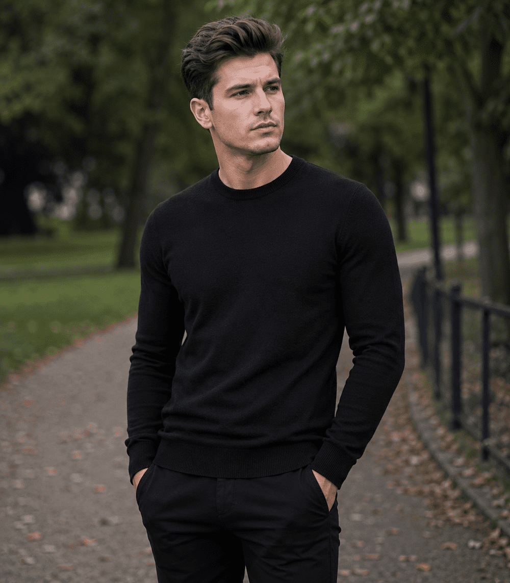 Pánsky čierny sveter New Boy