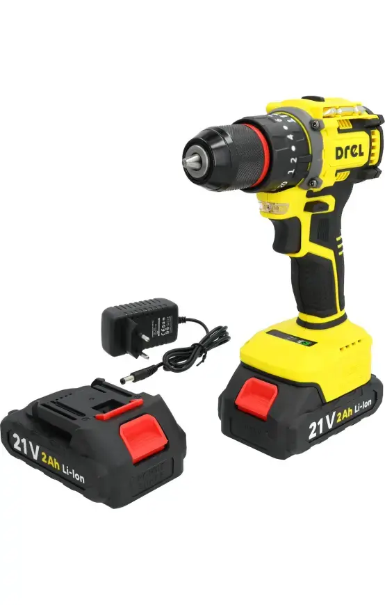 Drel Aku Vŕtačka Bezuhlíková 21V 2X2AH CON-ECD-0221