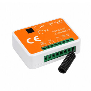 Univerzálny WiFi/RF prijímač – 2 kanály, 300 – 868 MHz, Tuya/SmartLife