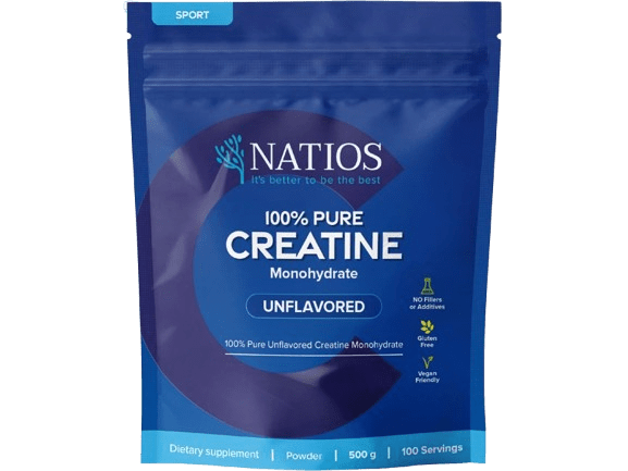 NATIOS Creatine Monohydrate, Kreatín Monohydrát, Neochutený 500 g