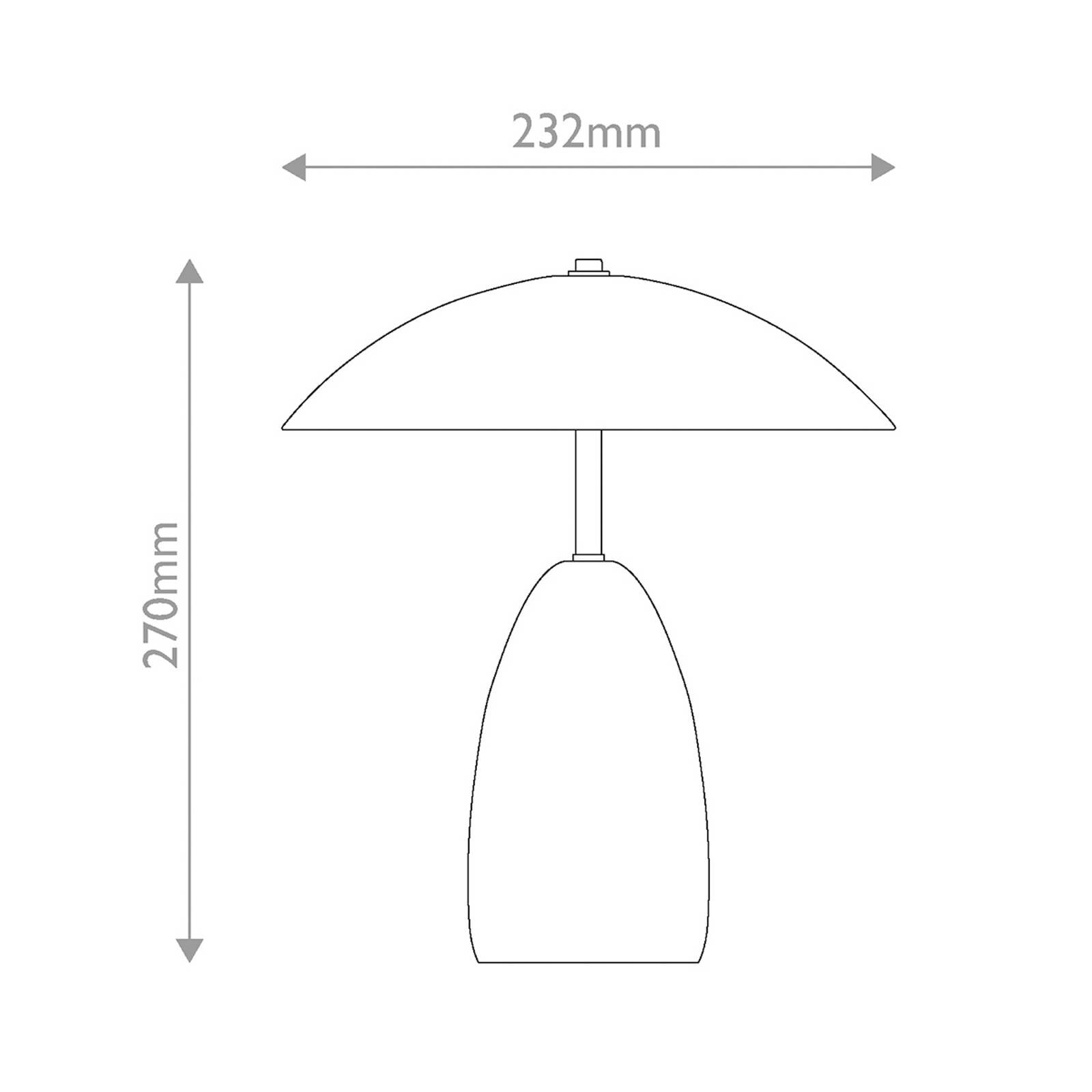 Stolová LED lampa Poppy s LED a akumulátorom, svetlo modrá, výška 27 cm,