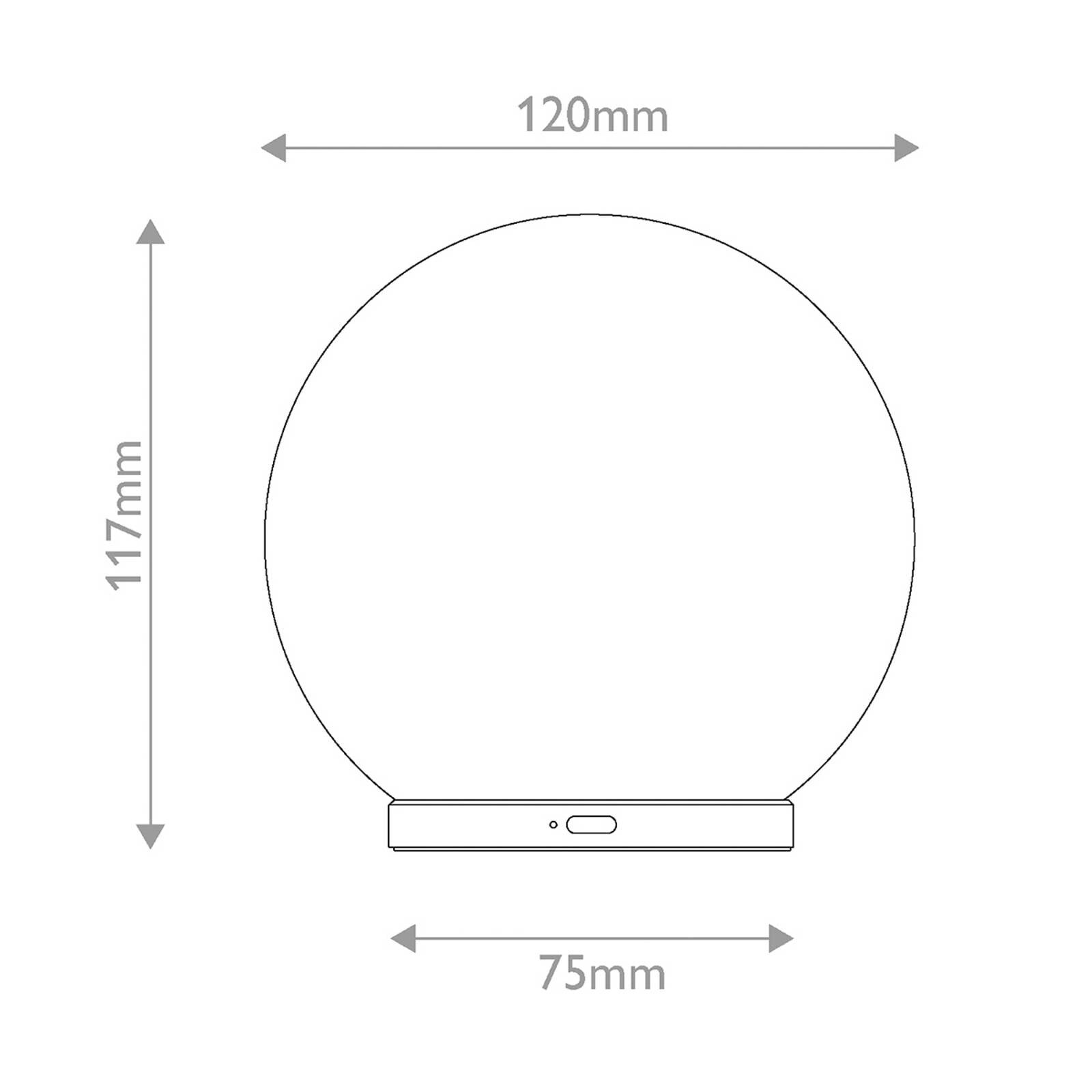 Stolová LED lampa Luna s LED a akumulátorom, mramorovo biela/zlatá, 12 cm,