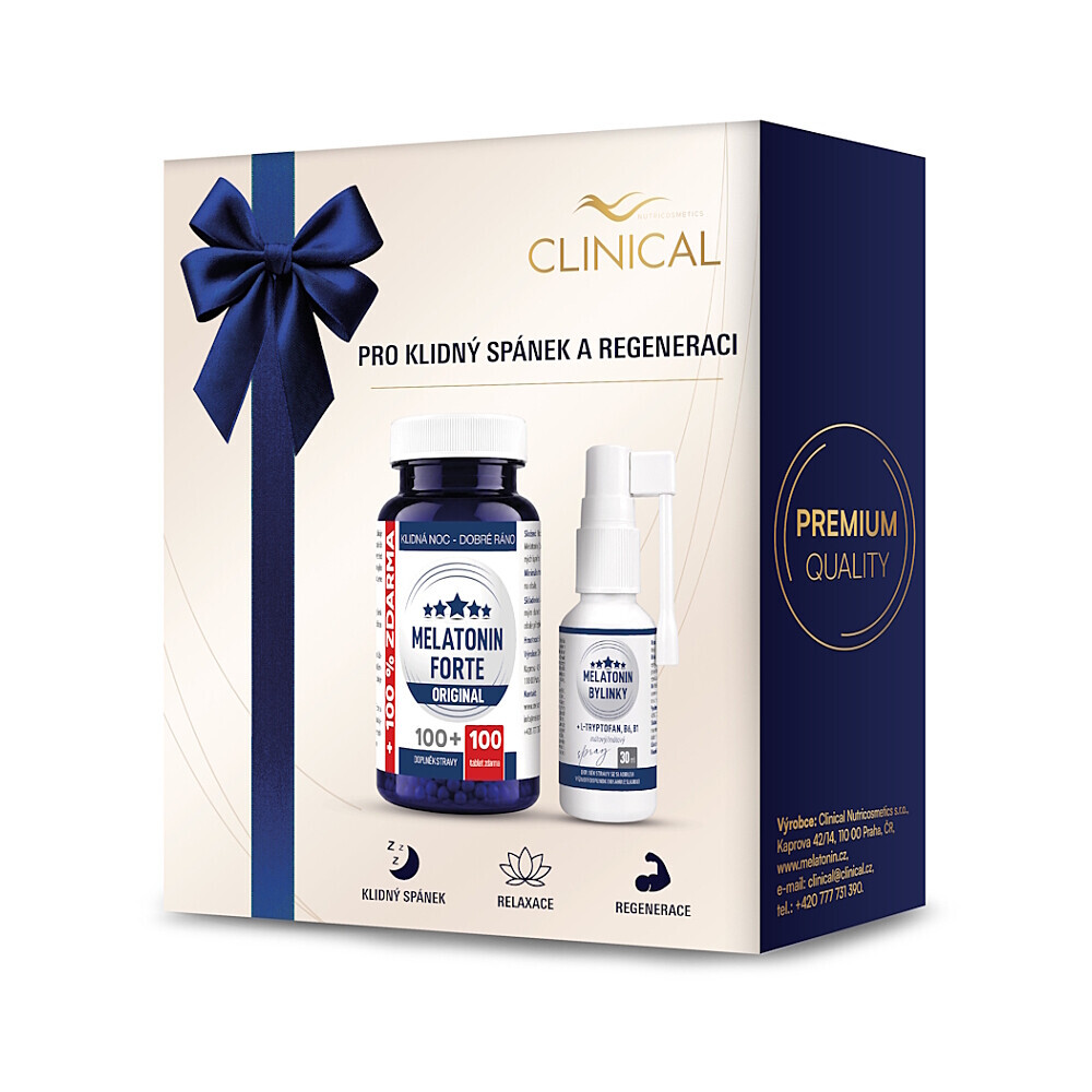 CLINICAL Melatonín Forte Original + Melatonín spray 1+1 – darčeková sada