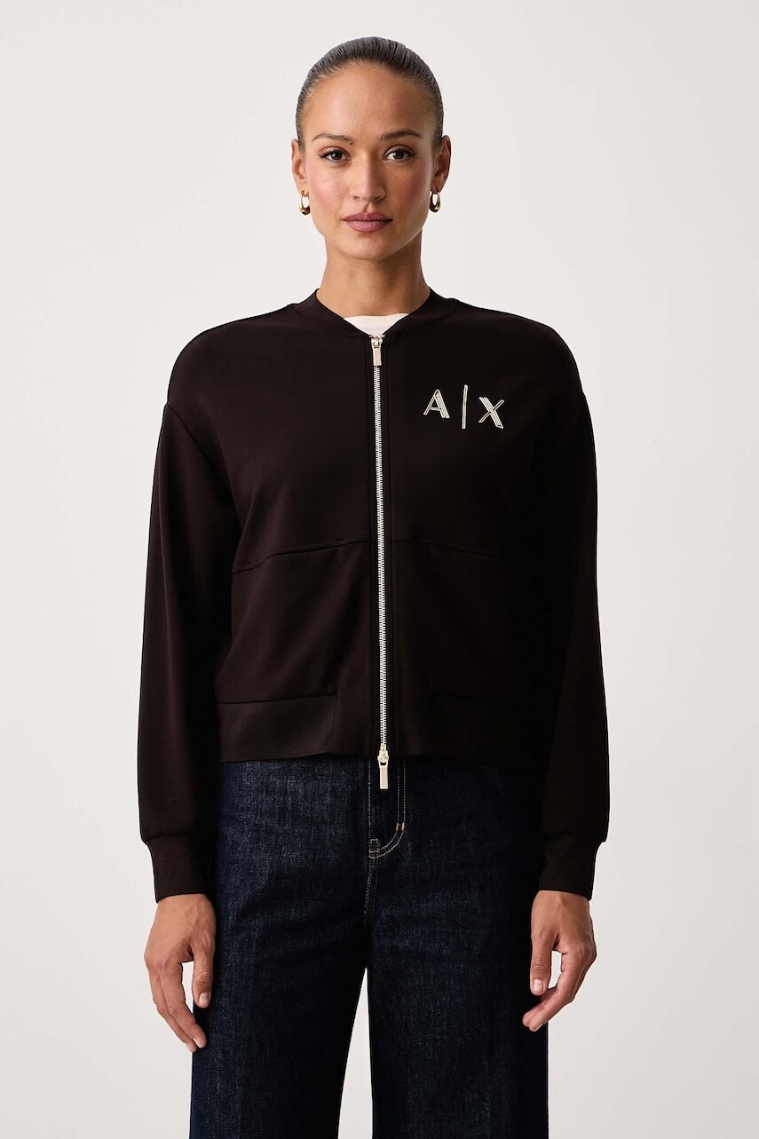 Armani Exchange mikina na zips dámska s viskózou