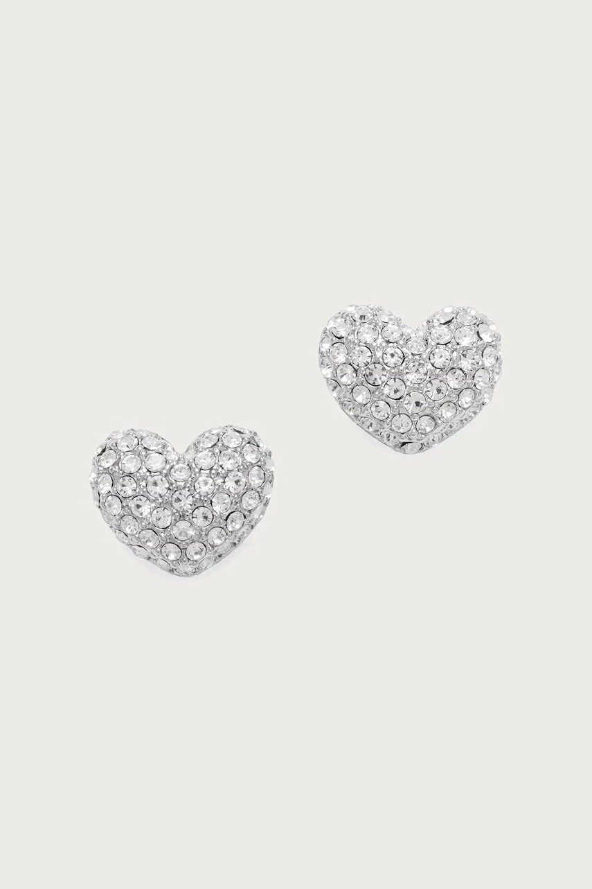 MARC JACOBS náušnice dámske z mosadze PAVE BALLOON HEART
