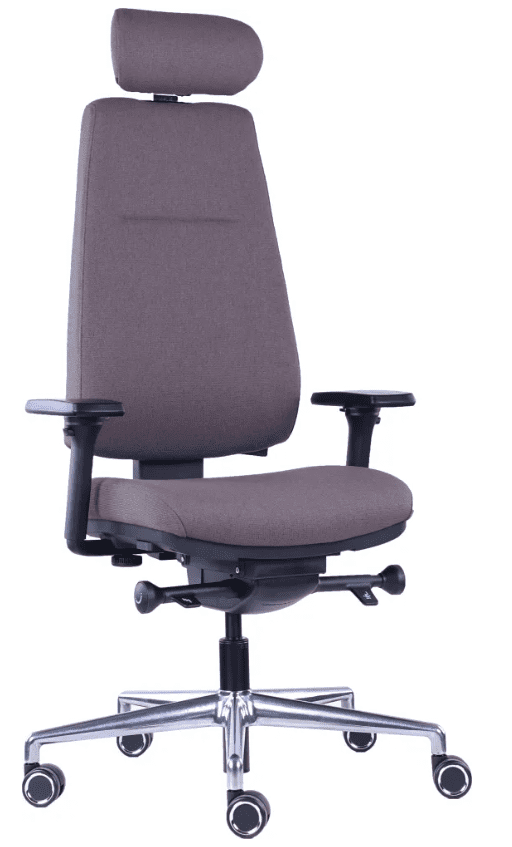 Ergonomická kancelárska stolička DIVERSE – určená na dlhé sedenie 8–12 hodín, látka, tmavohnedá