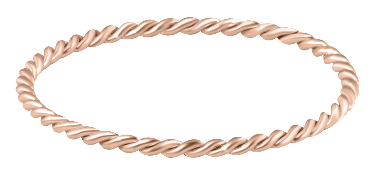 Troli Minimalistický pozlátený prsteň z ocele Rose Gold 53 mm