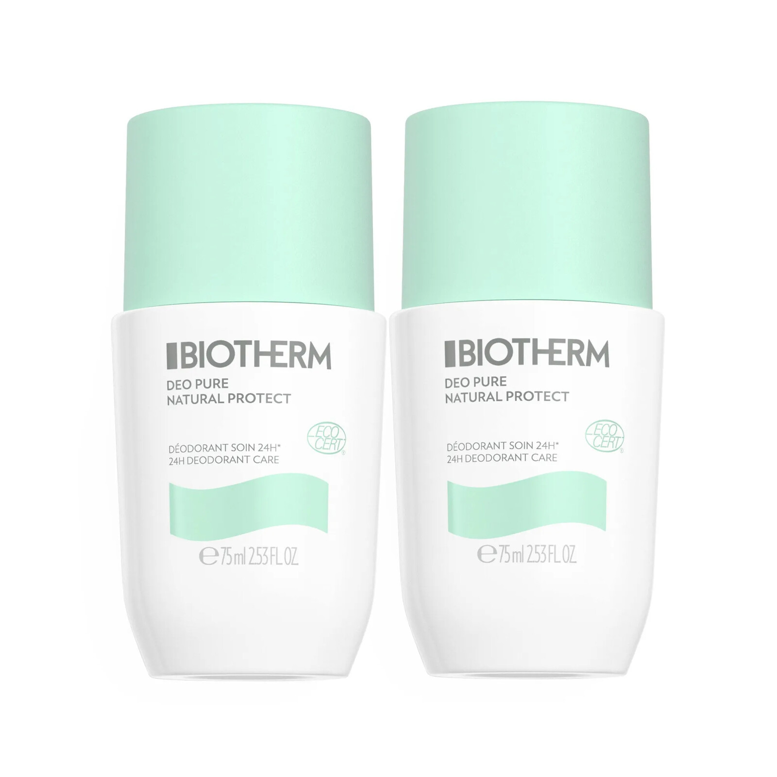 Biotherm Súprava guličkových dezodorantov Deo Pure Natural Protect 2 x 75 ml